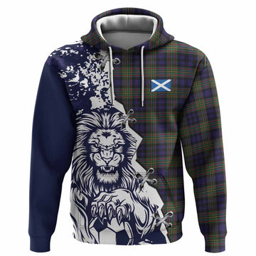 MacLellan (McLellan) Tartan Scottish Hoodie Angry Lion With Soccer Ball Style