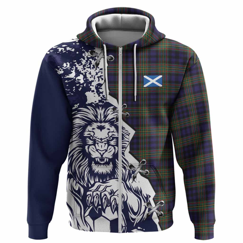 MacLellan (McLellan) Tartan Scottish Hoodie Angry Lion With Soccer Ball Style