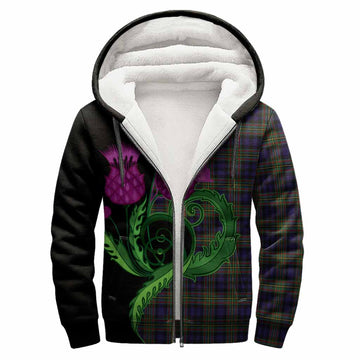 MacLellan (McLellan) Tartan Sherpa Hoodie Traditional Scottish Thistle