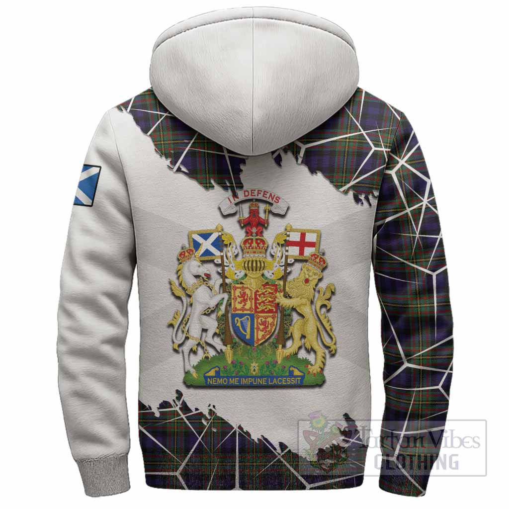 MacLellan (McLellan) Tartan Sherpa Hoodie with Family Crest and Lion Rampant Grunge Style
