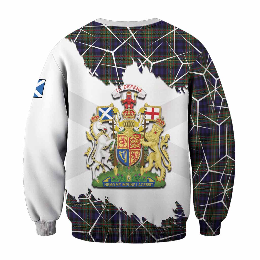 MacLellan (McLellan) Tartan Sweatshirt with Family Crest and Lion Rampant Grunge Style