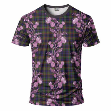 MacLellan (McLellan) Tartan T-Shirt Seamless Scottish Thistle Flowers