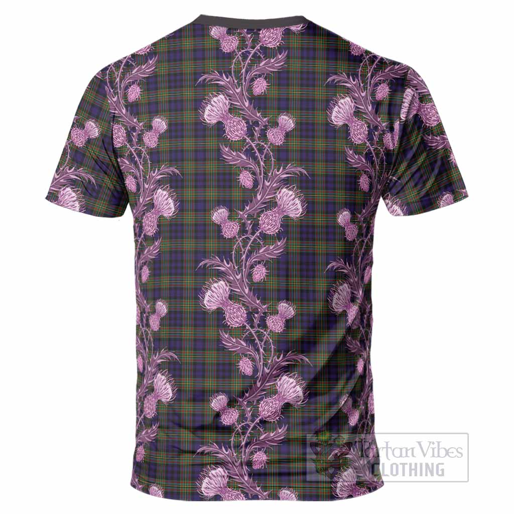 MacLellan (McLellan) Tartan T-Shirt Seamless Scottish Thistle Flowers