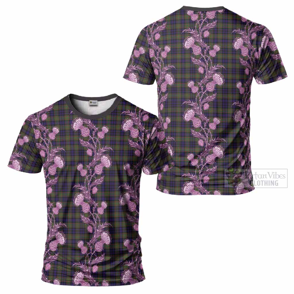 MacLellan (McLellan) Tartan T-Shirt Seamless Scottish Thistle Flowers