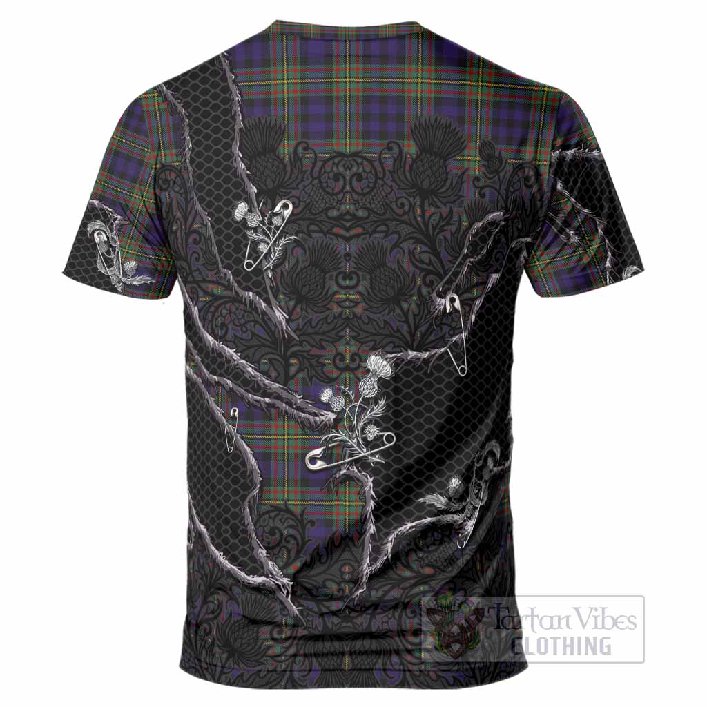 MacLellan (McLellan) Tartan Thistle Dark Gothic T-Shirt - Tartan Vibes Clothing