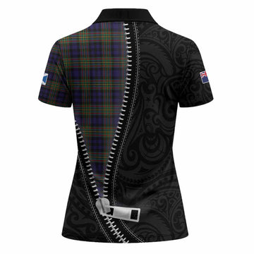 MacLellan (McLellan) Tartan Women Polo Shirt New Zealand Pattern Unique Zipper Stylized