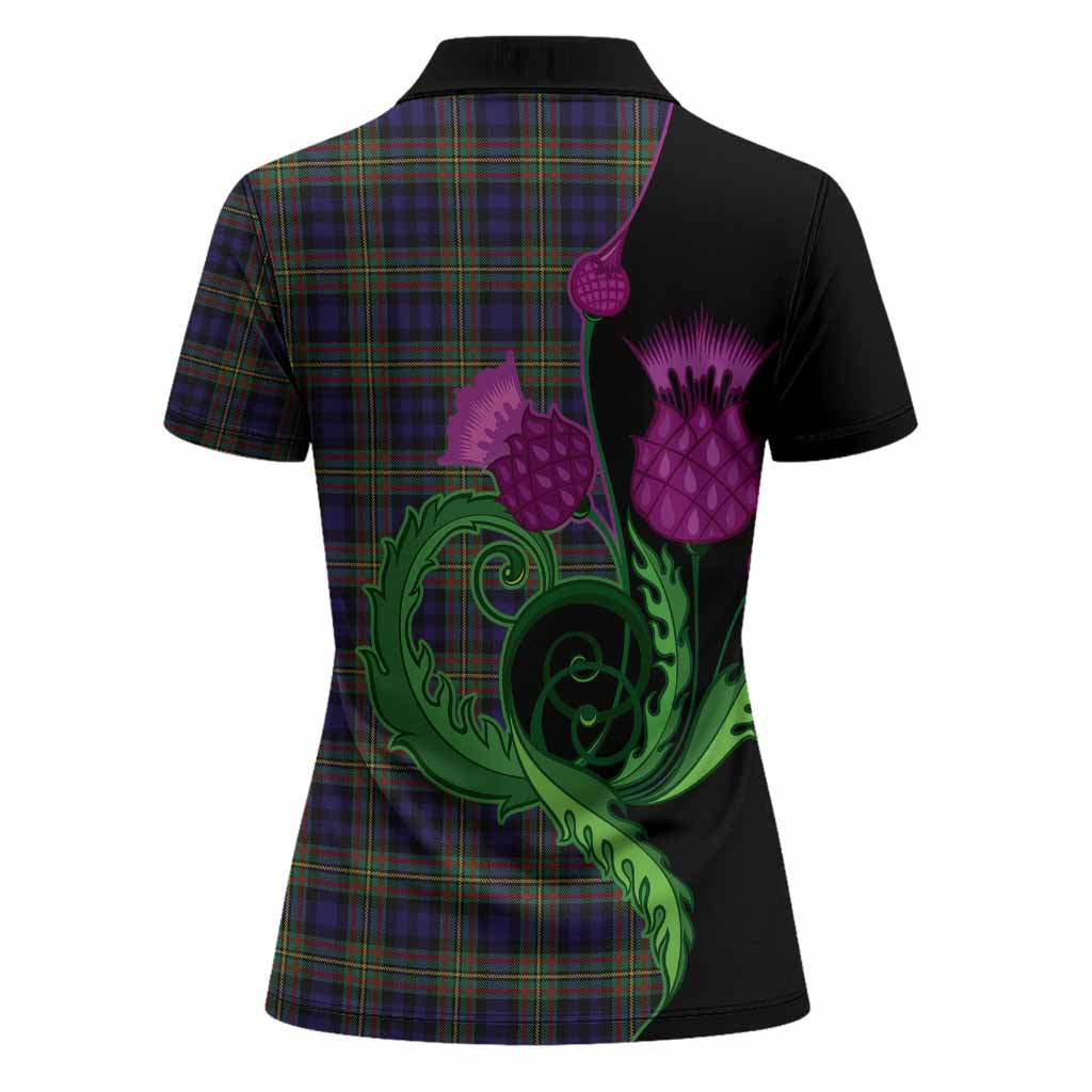 MacLellan (McLellan) Tartan Women Polo Shirt Traditional Scottish Thistle