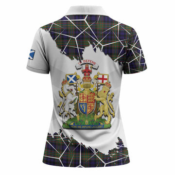 MacLellan (McLellan) Tartan Women Polo Shirt with Family Crest and Lion Rampant Grunge Style