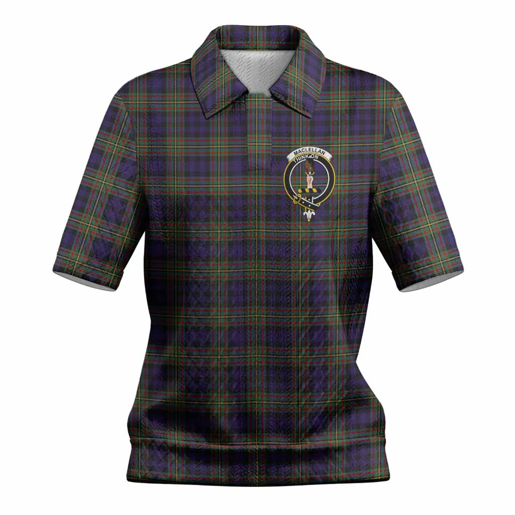 MacLellan (McLellan) Tartan Women’s Polo Sweater Top with Family Crest