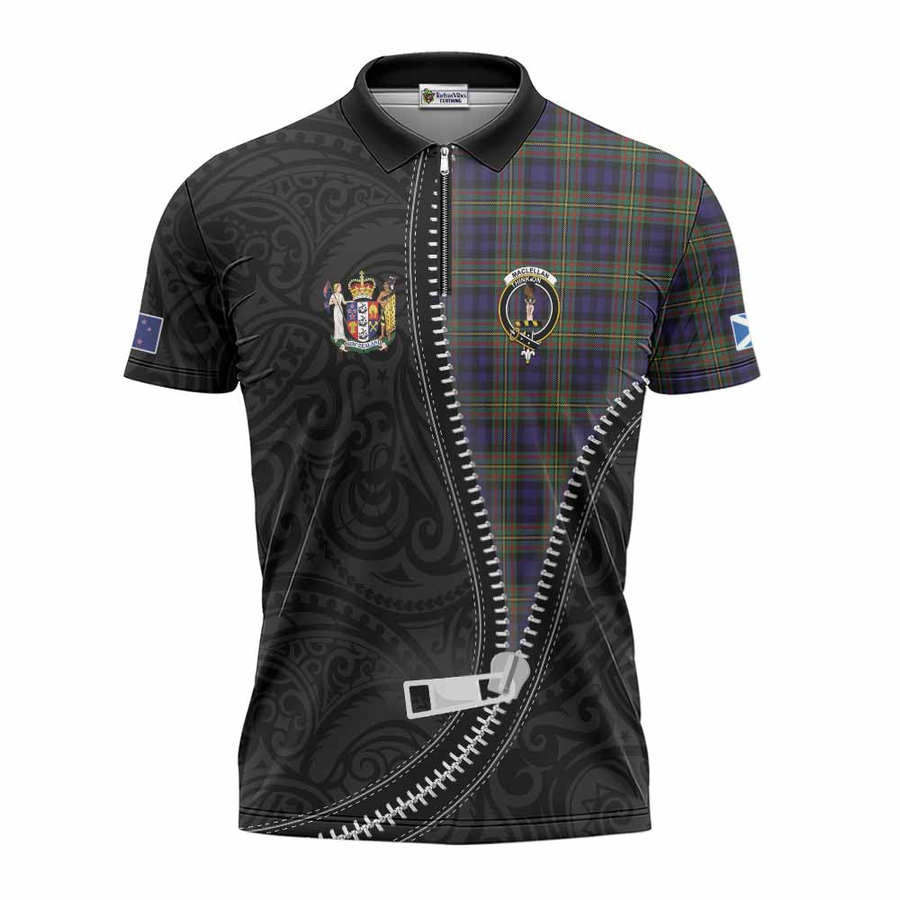 MacLellan (McLellan) Tartan Zipper Polo Shirt New Zealand Pattern Unique Zipper Stylized