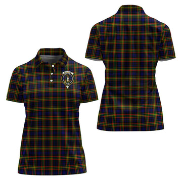 MacLellan Modern Tartan Polo Shirt with Family Crest For Women