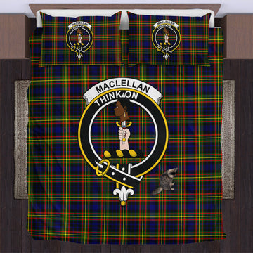 MacLellan Modern Tartan Bedding Set with Family Crest