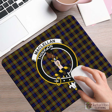 MacLellan Modern Tartan Mouse Pad with Family Crest