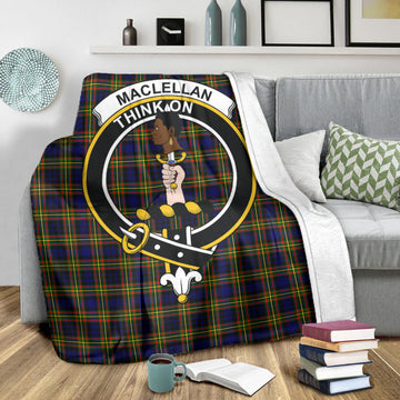 MacLellan Modern Tartan Blanket with Family Crest