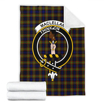 MacLellan Modern Tartan Blanket with Family Crest