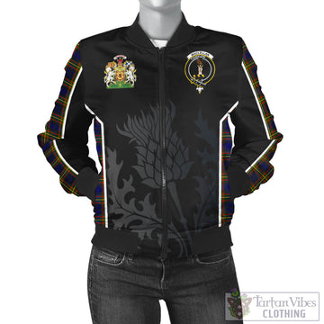 MacLellan Modern Tartan Bomber Jacket with Family Crest and Scottish Thistle Vibes Sport Style