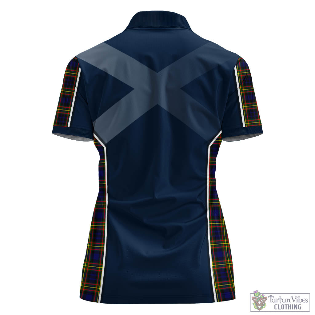 Tartan Vibes Clothing MacLellan Modern Tartan Women's Polo Shirt with Family Crest and Lion Rampant Vibes Sport Style