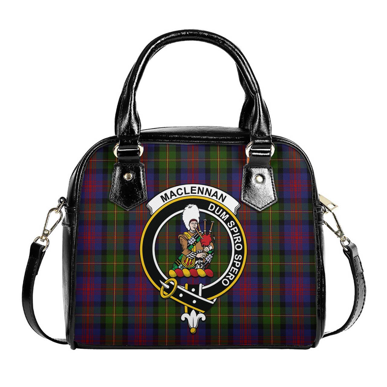 MacLennan Tartan Shoulder Handbags with Family Crest One Size 6*25*22 cm - Tartanvibesclothing