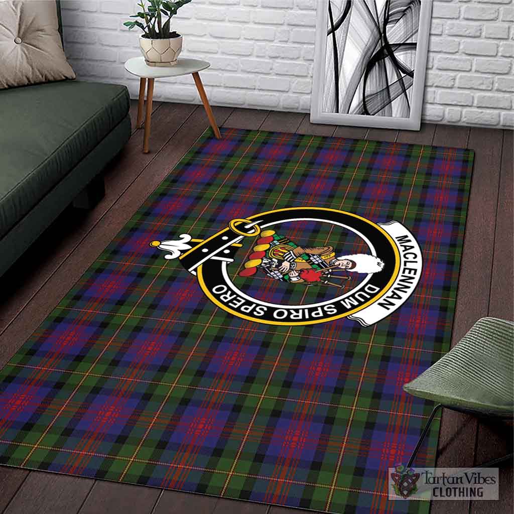 Tartan Vibes Clothing MacLennan Tartan Area Rug with Family Crest