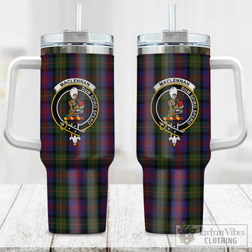 Tartan Vibes Clothing MacLennan Tartan and Family Crest Tumbler with Handle
