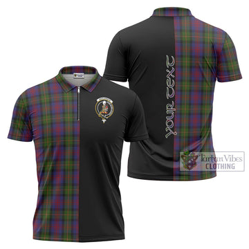 MacLennan (McLennan) Tartan Zipper Polo Shirt with Family Crest and Half Of Me Style