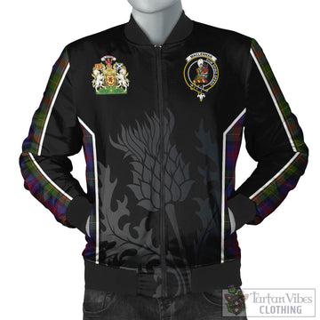 MacLennan Tartan Bomber Jacket with Family Crest and Scottish Thistle Vibes Sport Style