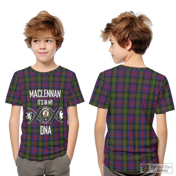 MacLennan (McLennan) Tartan Kid T-Shirt with Family Crest DNA In Me Style Youth XL Size14 - Tartanvibesclothing Shop