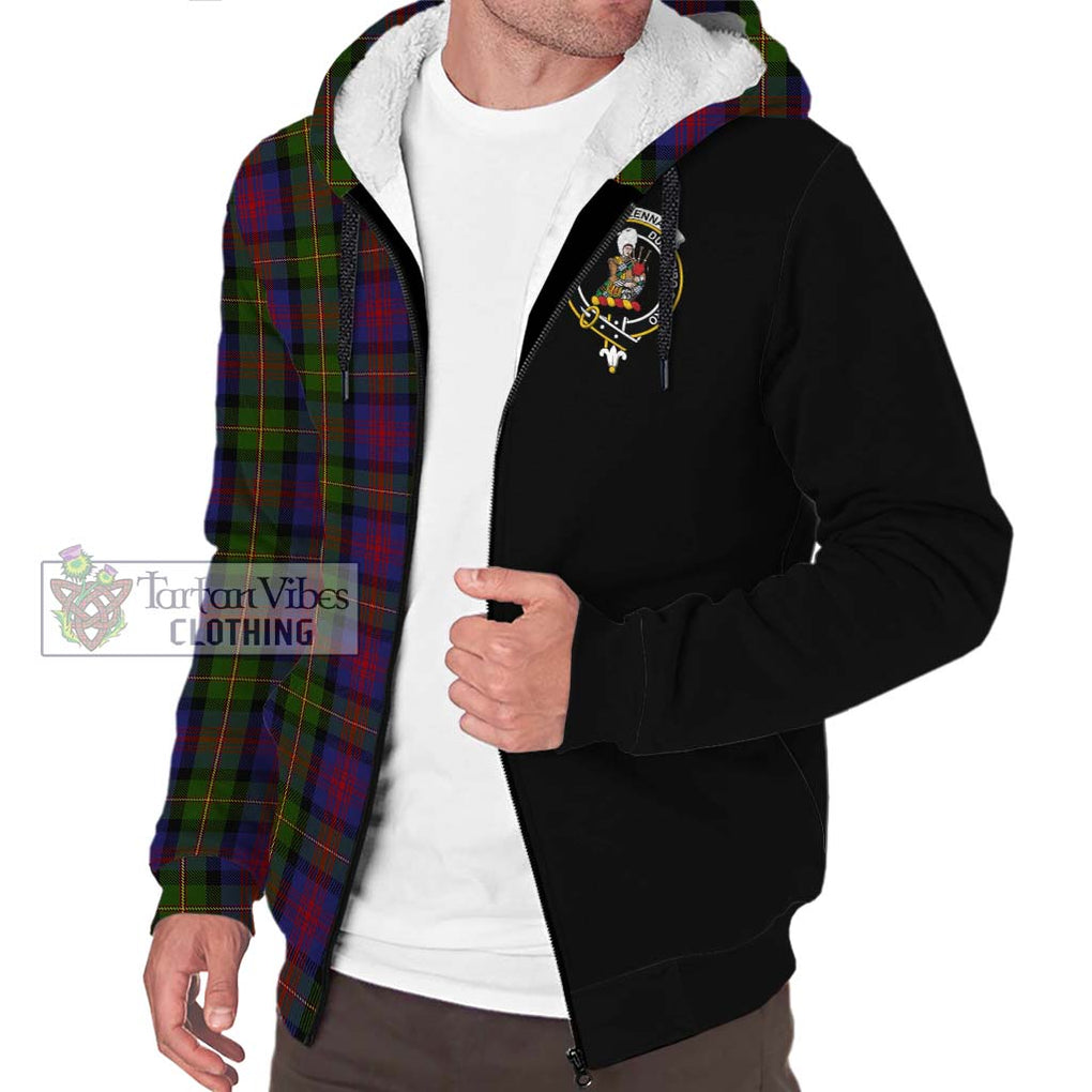 MacLennan (McLennan) Tartan Sherpa Hoodie with Family Crest and Half Of Me Style Unisex S - Tartanvibesclothing Shop