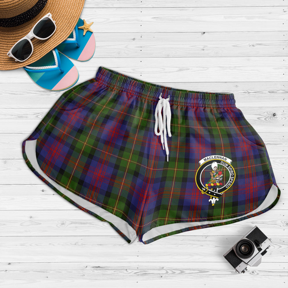 maclennan-tartan-womens-shorts-with-family-crest