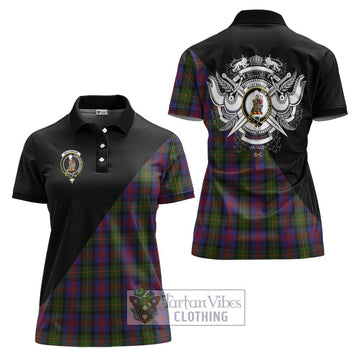MacLennan (McLennan) Tartan Women's Polo Shirt with Family Crest and Military Logo Style Women - Tartanvibesclothing Shop