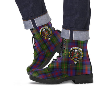 MacLennan (McLennan) Tartan Leather Boots with Family Crest