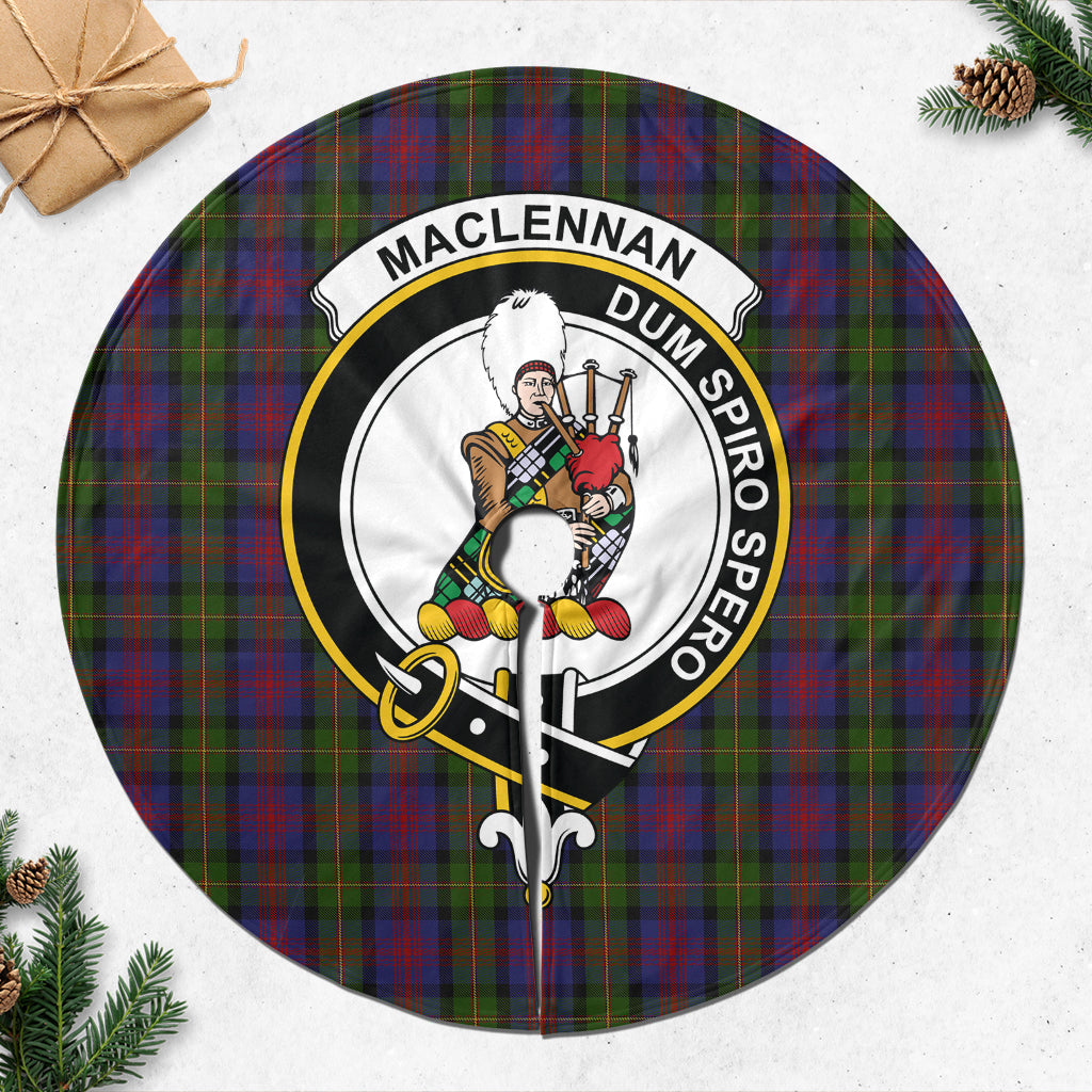 MacLennan Tartan Christmas Tree Skirt with Family Crest - Tartanvibesclothing