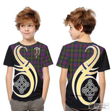 MacLennan (McLennan) Tartan Kid T-Shirt with Family Crest and Celtic Symbol Style Youth XL Size14 - Tartan Vibes Clothing