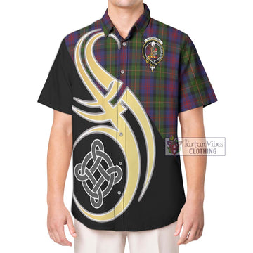 MacLennan (McLennan) Tartan Hawaiian Shirt with Family Crest and Celtic Symbol Style