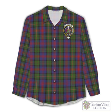 Tartan Vibes Clothing MacLennan Tartan Womens Casual Shirt with Family Crest