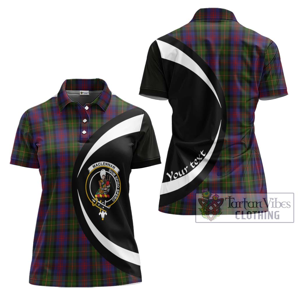 MacLennan (McLennan) Tartan Women's Polo Shirt with Family Crest Circle Style Women - Tartan Vibes Clothing