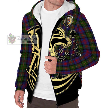 MacLennan (McLennan) Tartan Sherpa Hoodie with Family Crest Celtic Wolf Style
