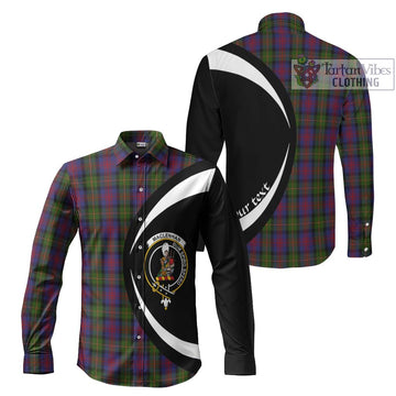 MacLennan (McLennan) Tartan Long Sleeve Button Up with Family Crest Circle Style