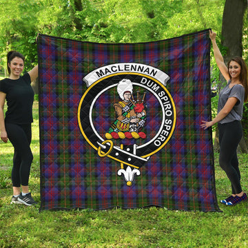 MacLennan Tartan Quilt with Family Crest