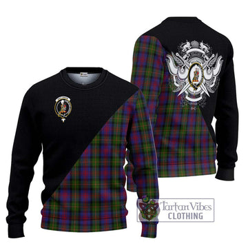 MacLennan (McLennan) Tartan Ugly Sweater with Family Crest and Military Logo Style