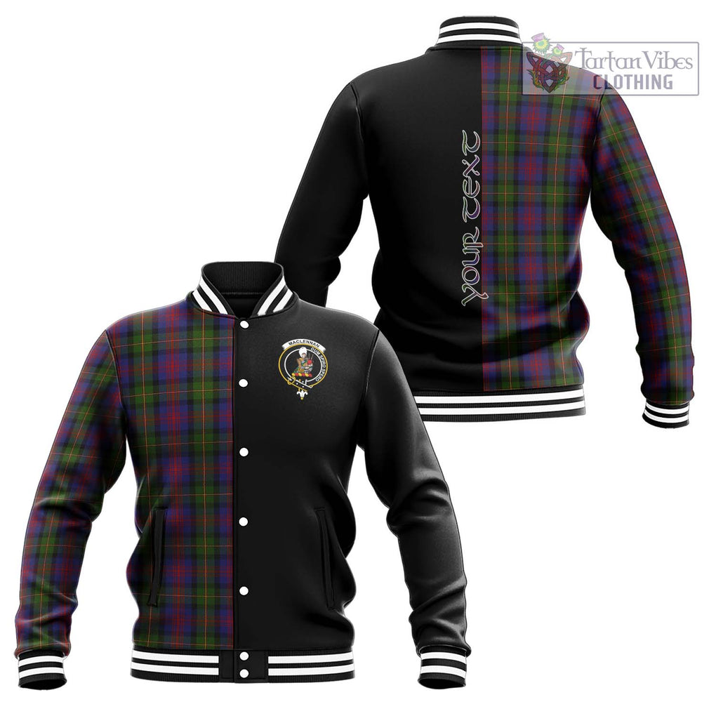 MacLennan (McLennan) Tartan Baseball Jacket with Family Crest and Half Of Me Style Unisex - Tartanvibesclothing Shop