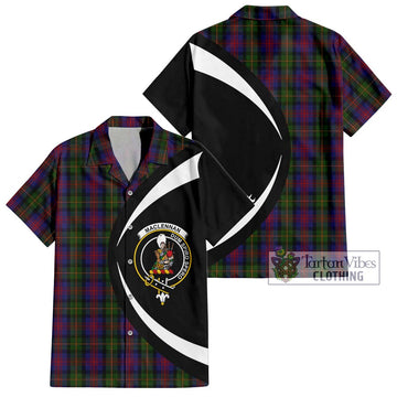 MacLennan (McLennan) Tartan Hawaiian Shirt with Family Crest Circle Style