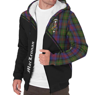 MacLennan Tartan Sherpa Hoodie with Family Crest Curve Style