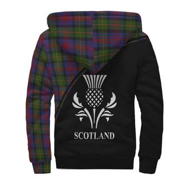 MacLennan (McLennan) Tartan Sherpa Hoodie with Family Crest Curve Style