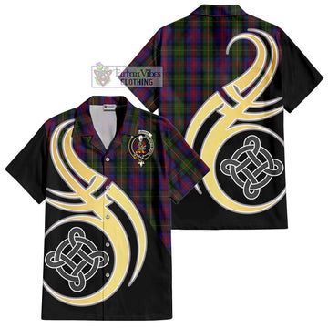 MacLennan (McLennan) Tartan Hawaiian Shirt with Family Crest and Celtic Symbol Style