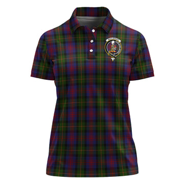 MacLennan Tartan Polo Shirt with Family Crest For Women