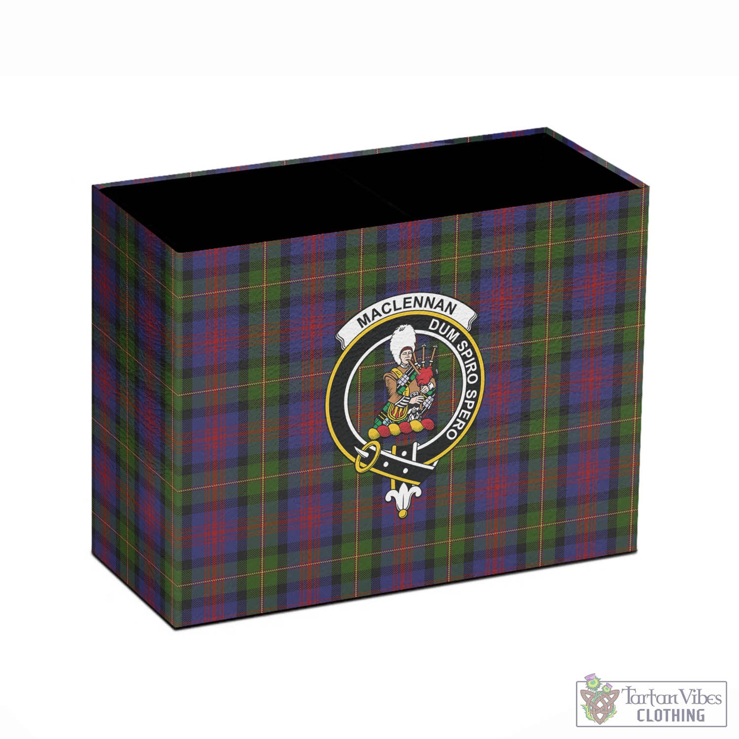 Tartan Vibes Clothing MacLennan Tartan Pen Holder with Family Crest