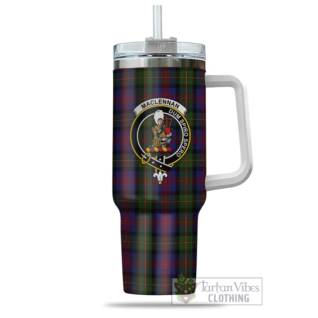 Tartan Vibes Clothing MacLennan Tartan and Family Crest Tumbler with Handle