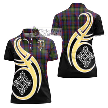 MacLennan (McLennan) Tartan Women's Polo Shirt with Family Crest and Celtic Symbol Style - Tartan Vibes Clothing