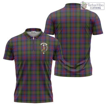 Tartan Vibes Clothing MacLennan Tartan Zipper Polo Shirt with Family Crest